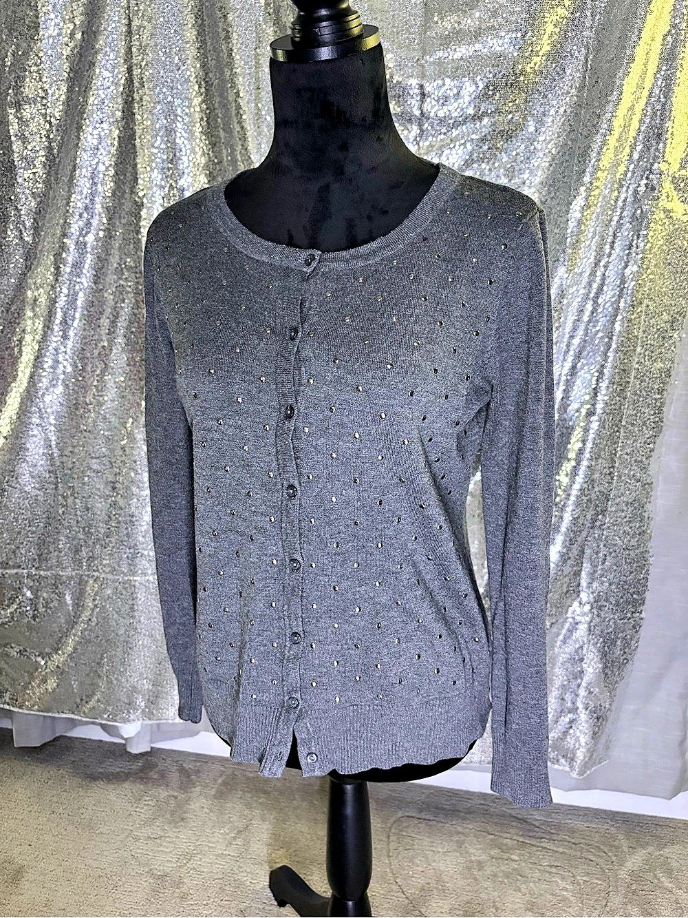 Silver Polka Dot Cardigan 🤍
